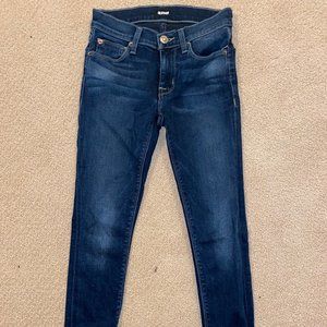 Hudson skinny jeans with distressed hem